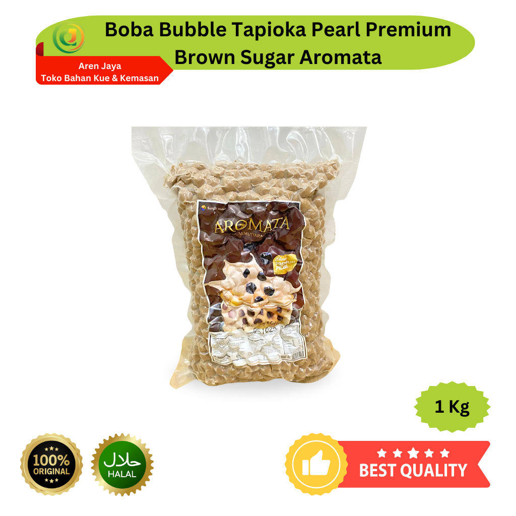 

Boba Tapioka Pearl Bubble Brown Sugar Topping Boba Mutiara Tapioca Premium Aromata 1 Kg Original