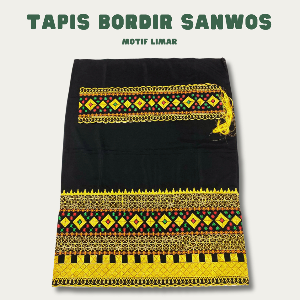 Kain Tapis bordir lampung bahan sanwos 1 tingkat - Motif Limar