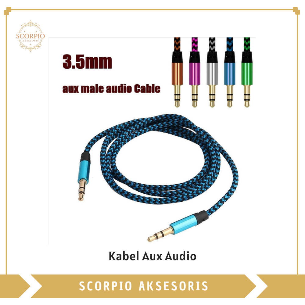 Kabel Aux Audio Jack 3.5mm to 3.5mm / AUX Untuk Handphone Atau Laptop Ke Speaker