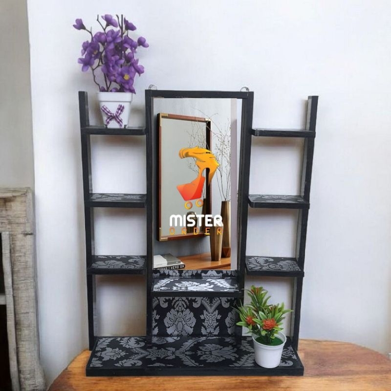 Rak Kosmetik Gantung 2 Tiang / Rak Hias Tolet Dinding