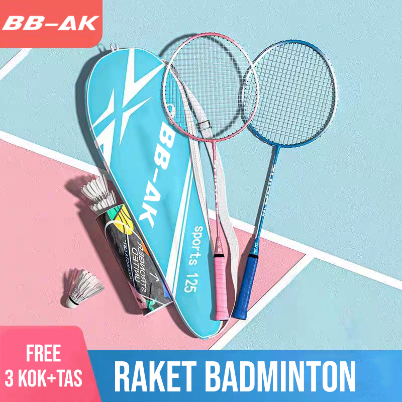 Raket Badminton Isi 2 PCS / Raket Bulu Tangkis Free Bag Raket + Kok Bulu Tangkis