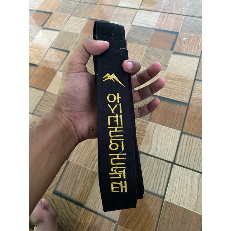 sabuk hitam taekwondo BOW bordir **free sabuk putih