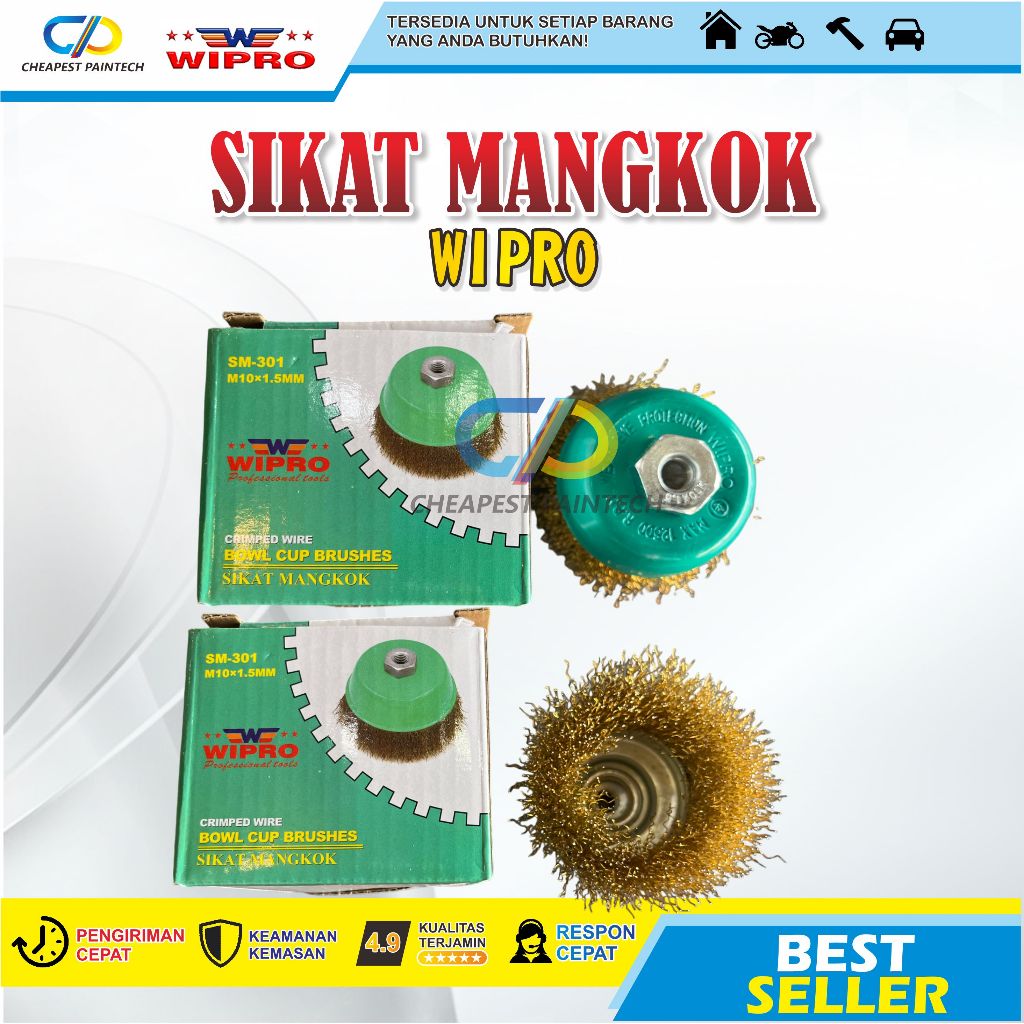 WIPRO SIKAT GERINDA BULAT 3" / Sikat Mangkok Gerinda WIPRO