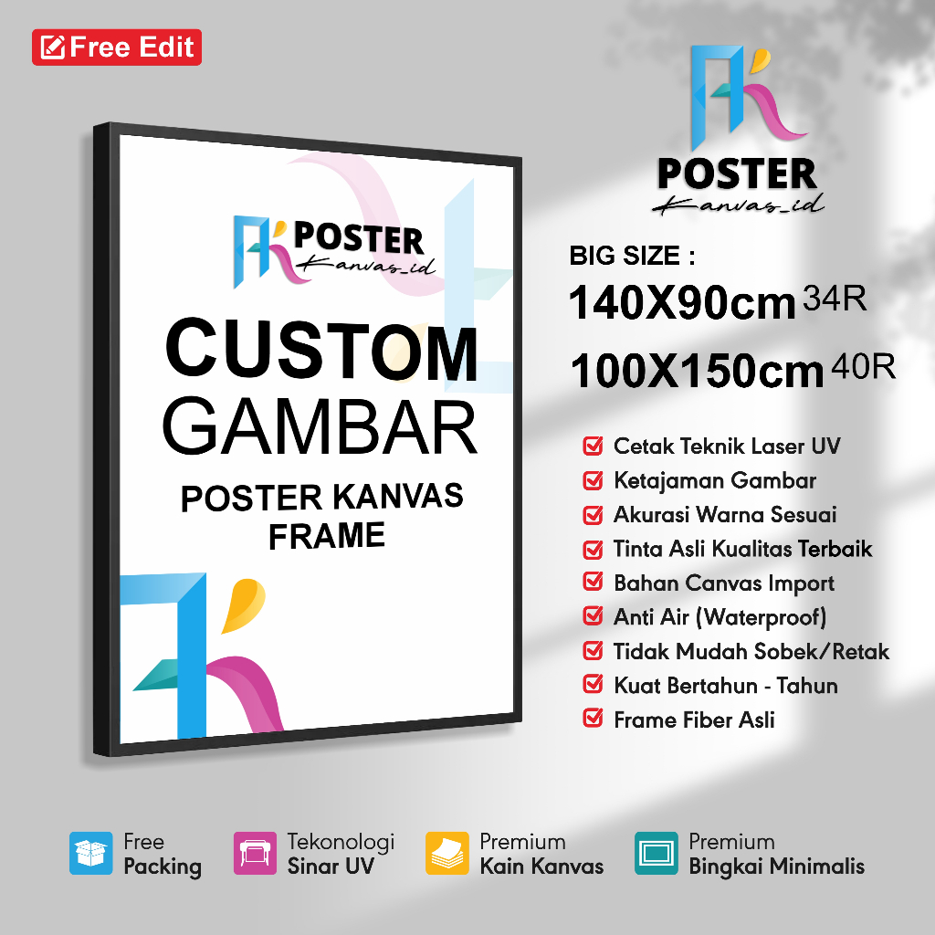 POSTER KANVAS JUMBO CUSTOM PRINTING BIG SIZE 34R - 40R | Posterkanvas_id