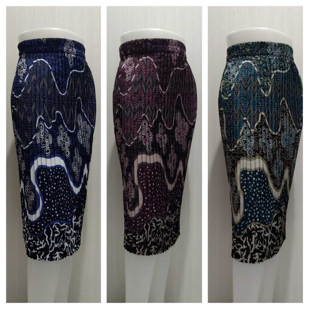 JLshop ROK PLISKET BATIK MODERN 7/8 BAHAN PRADA FOIL PREMIUM(REAL PICT)