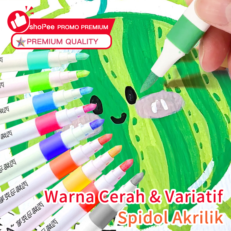 

Acrylic Marker Set Spidol Akrilik DIY Painting 12/24/36/48 Warna Akrilik Marker Set Hightune
