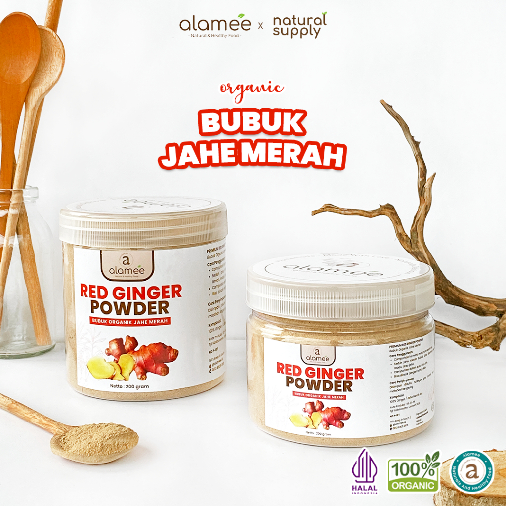 

ALAMEE Red Ginger Powder Premium Minuman Jahe Merah Bubuk Tanpa Campuran Sehat Serbuk Minuman 200gr