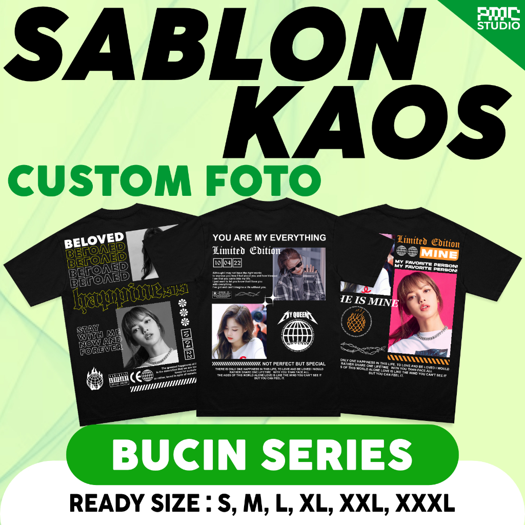 Baju Kaos Sablon Custom Foto Aesthetic Costum Desain Sendiri Gambar Pacar Bucin Couple Sehari Jadi