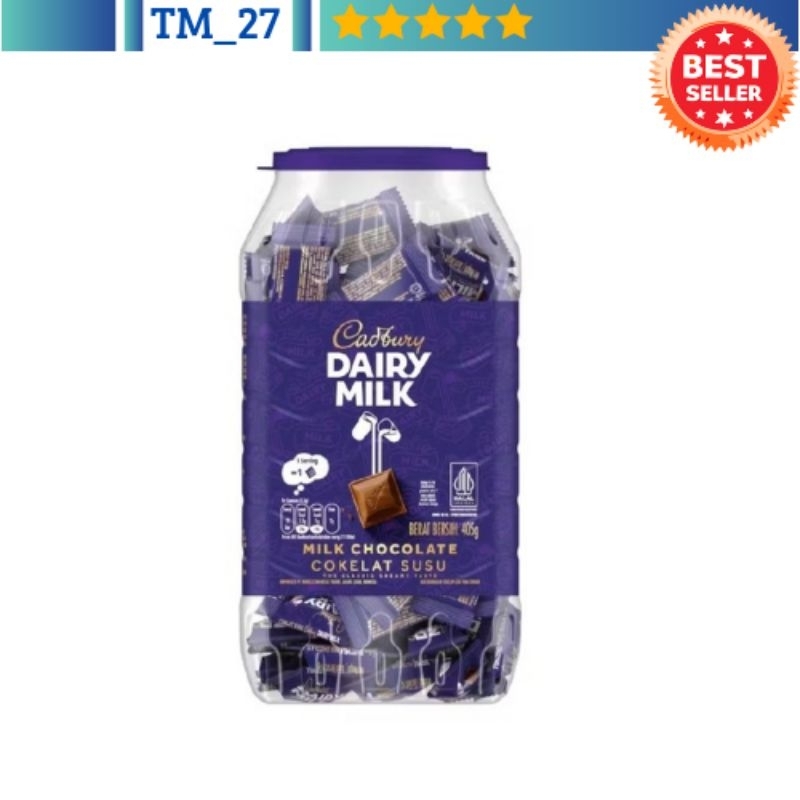 

Cadbury dairy milk chunks toples/jar isi 90 pcs