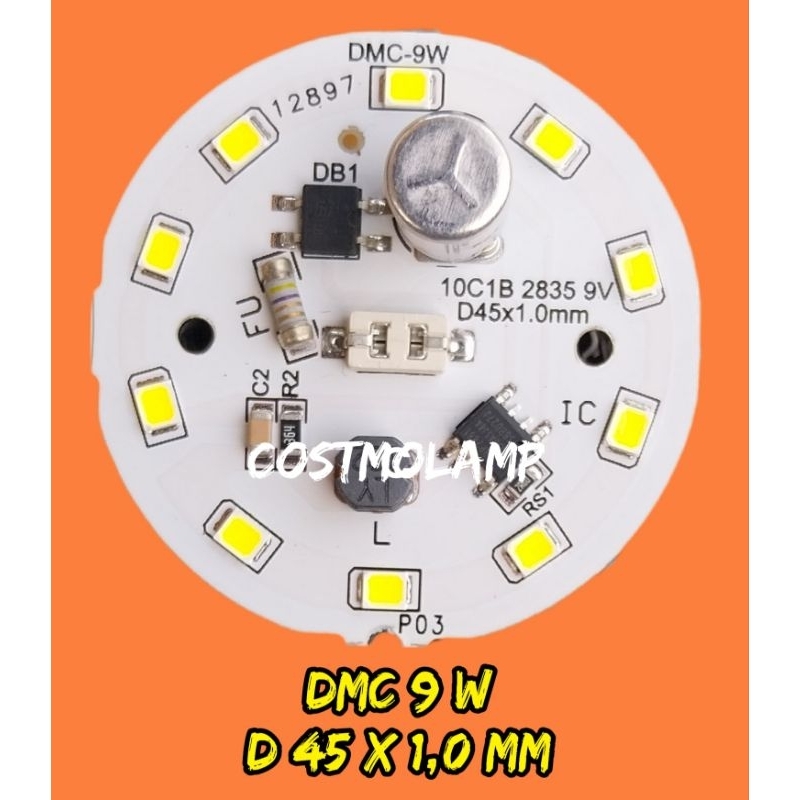 Mesin lampu led 9 watt AC