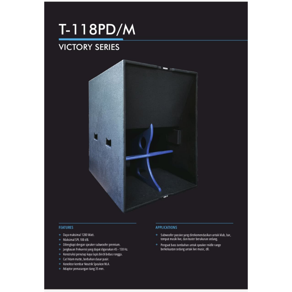 1 BOX PASSIVE SUBWOOFER TURBO 18 INCH TRACE AUDIO T118/M-PD ORIGINAL / PASIF SPEAKER 18 INCH PROFESI