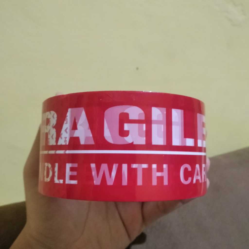 

Lakban Selotip Bening & Fragile Merah
