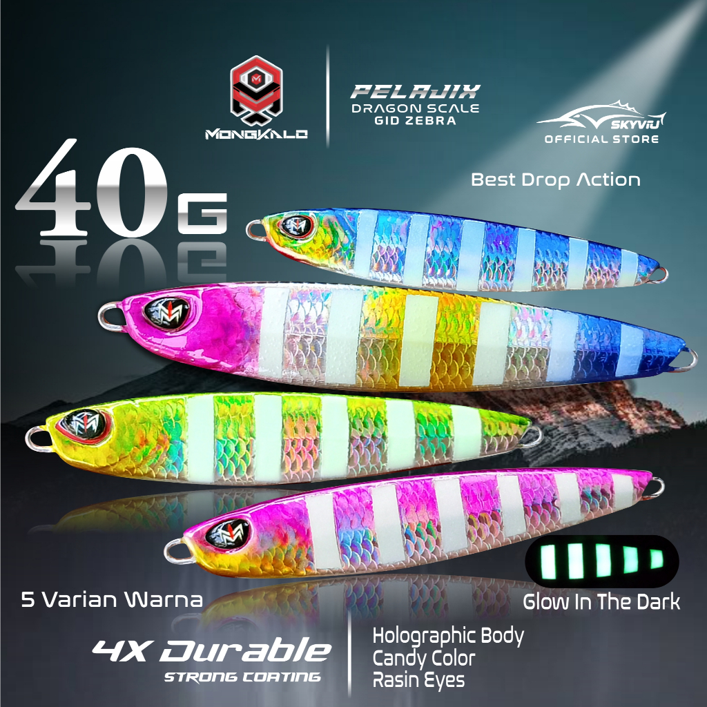 Metal Jig 40 Gram Micro Jig 40 Gram Mongkalo Pelajix GID ZEBRA Sisik Mikro Jig 40 Gram Umpan Micro J