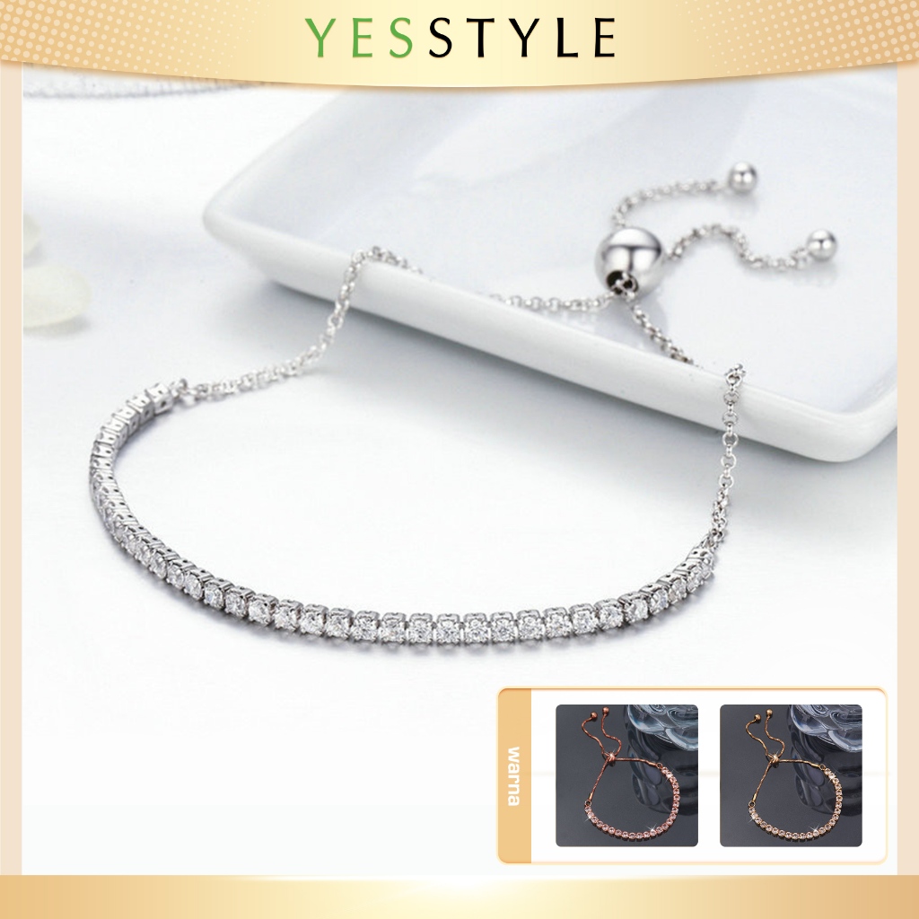 Yesstyle Gelang Tangan Serut Diamond Crystal Aksesoris Gelang Perhiasan
