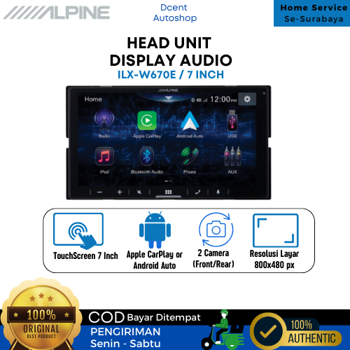 Head Unit Double Din Alpine ILX-W670E 7 Inch Audio Display - Premium Quality - Car