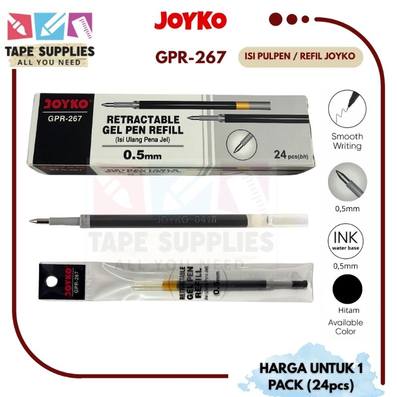 Refill Pulpen Joyko GPR-267 / Isi ulang Pulpen Gel 265/265NT 1 Pack (24 Pcs)
