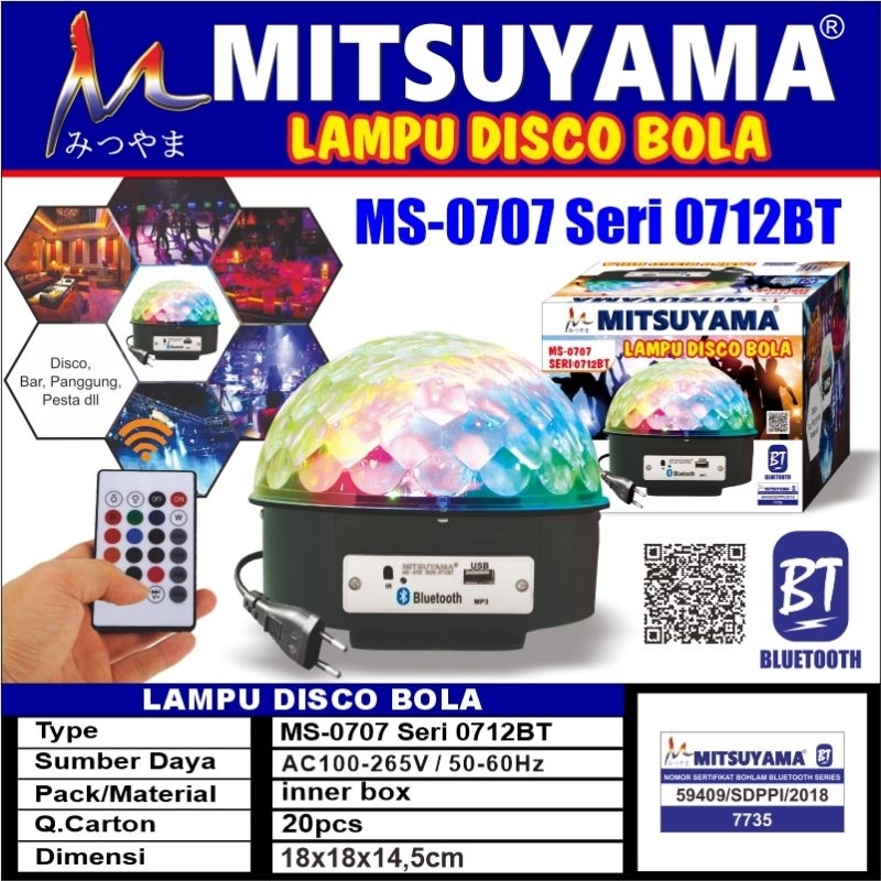 Lampu Disco Bola Seri-0712BT
