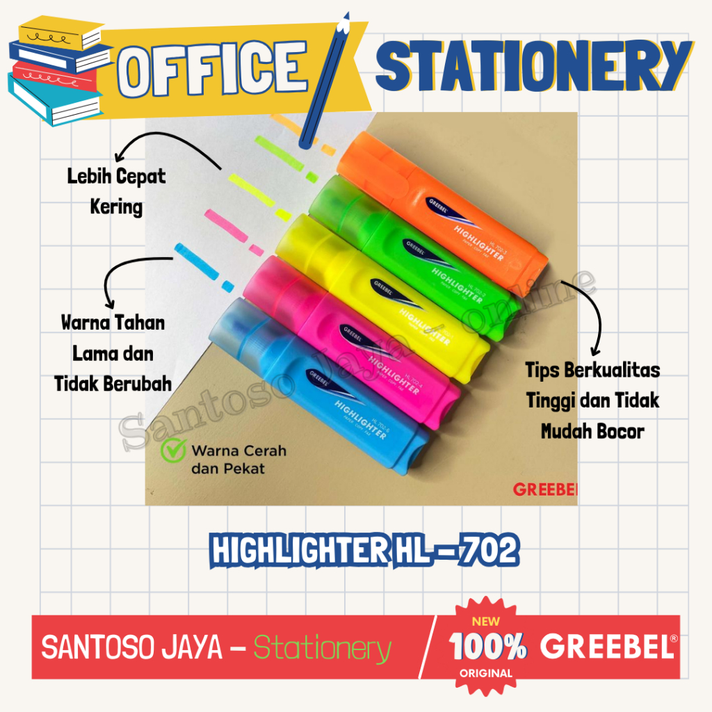 

Stabilo Warna GREEBEL - Highlighter GREEBEL HL-702