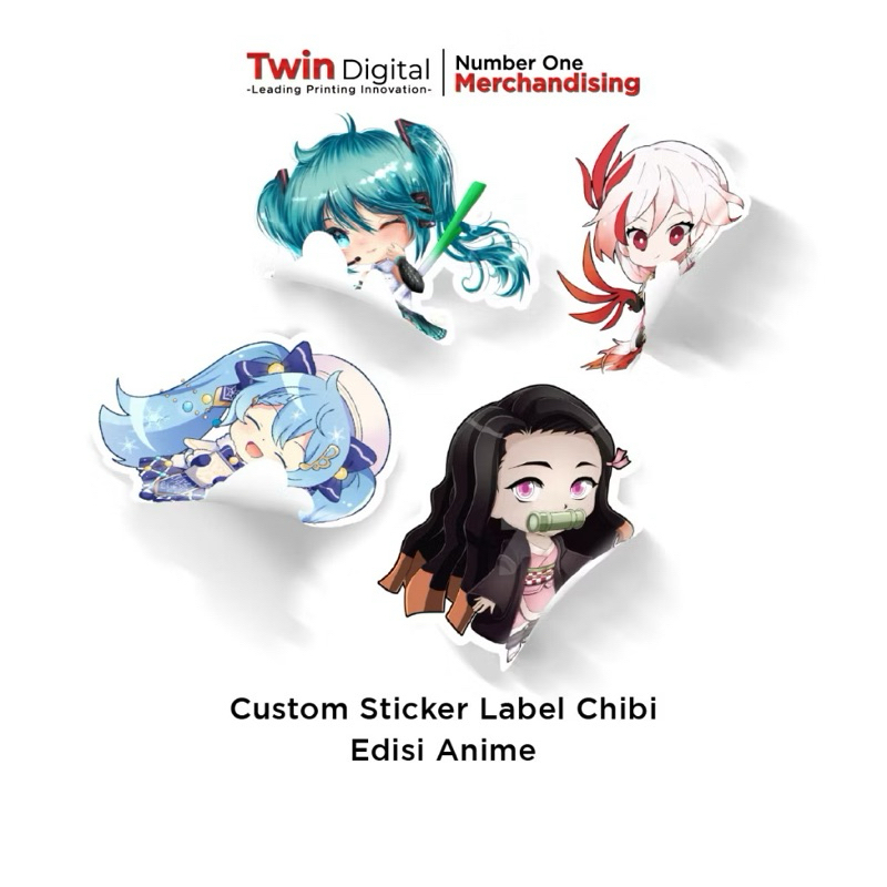 

Twindigital Custom Sticker Label Chibi Edisi Anime Gojo Luffy One Piece - Cetak Stiker Slap DIY Satuan