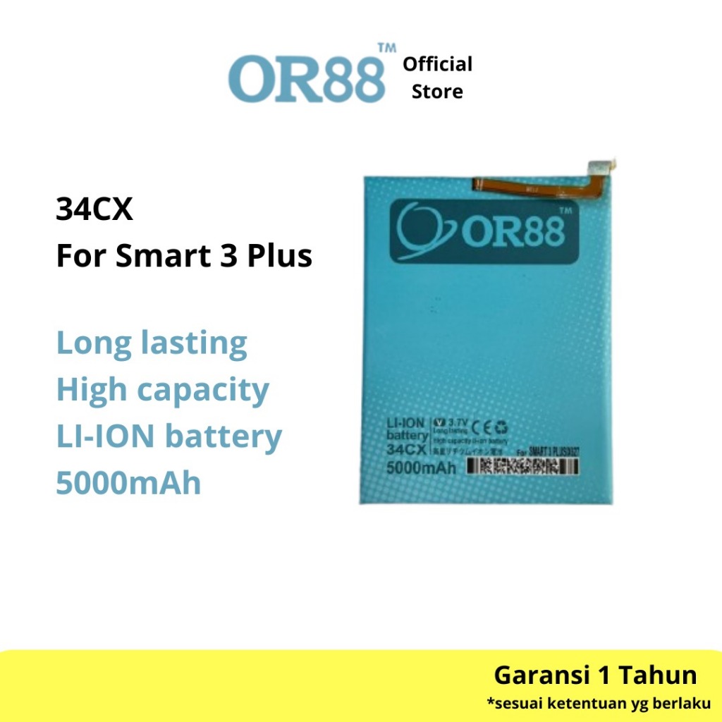 OR88 baterai batre battery double power infinix smart 3 plus / X627  / BL-34CX / BL34CX
