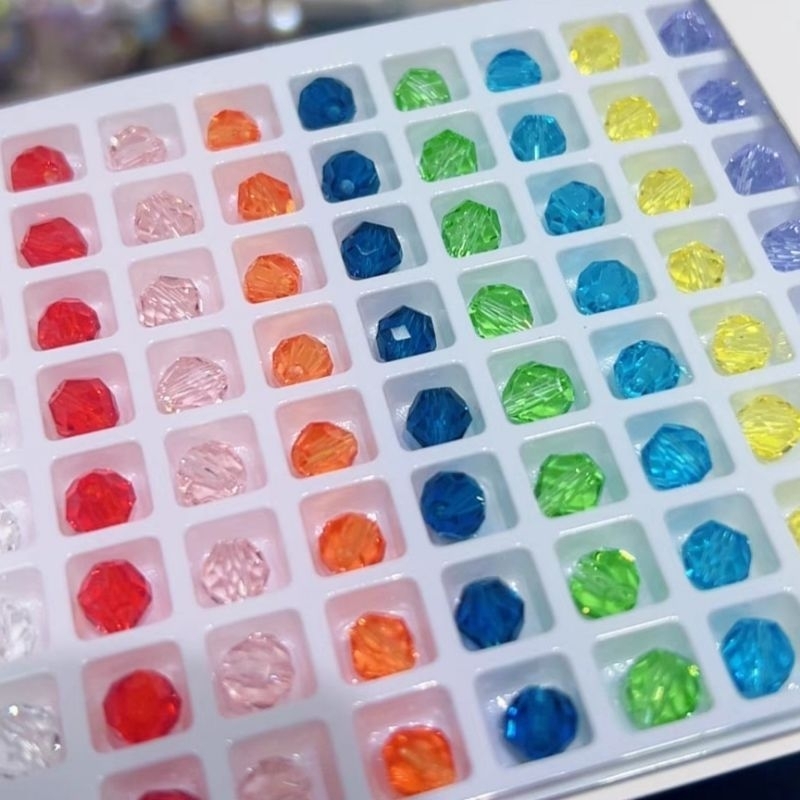 Grosir 100pcs Rhombus 6mm A5 Kerucut bicone ceko manik monte mote beads diy ronce kristal crystal AA