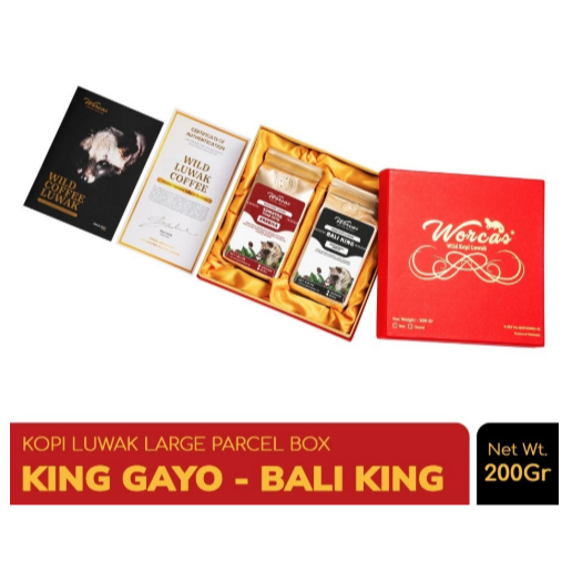 

WORCAS Kopi Luwak Liar Sumatra King Gayo & Bali King - Large Box Isi 2