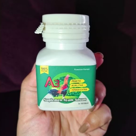 100 butir SUPLEMEN AYAM CEPAT MERAH RAWATAN HARIAN A3 || AYAM BANGKOK || AYAM LAGA