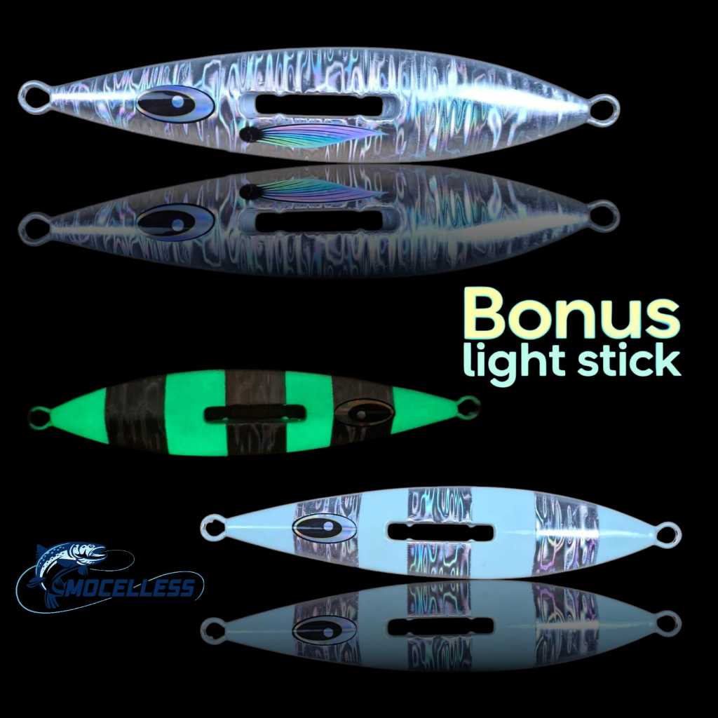 Aquasite Umpan Jigging | Umpan mancing Laut | metal jig bolong mocelless 100, 150, 200 gram