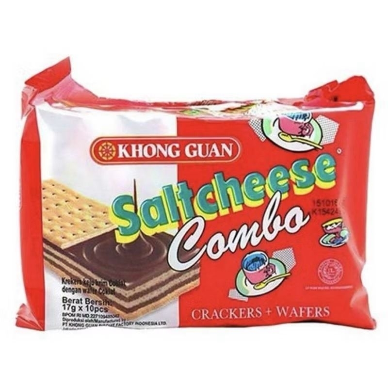 

Khong Guan Saltcheese Combo Crackers & Wafer 17 gram Isi 10 pcs Batam