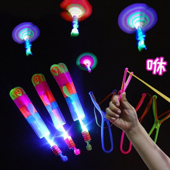 Pisau Terbang Kupu-Kupu Bambu Rotating Slingshot Terbang Panah Flashing Ejeksi Pedang Terbang Lampu 