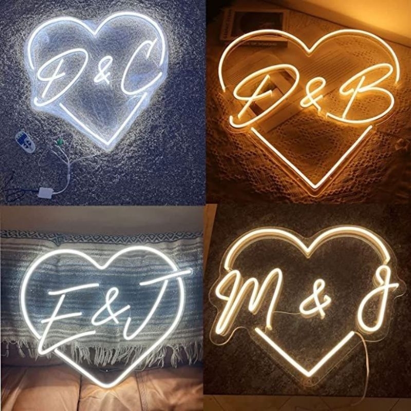 Lampu Hias Neon Flex Model Custom Huruf Inisial Akrilik