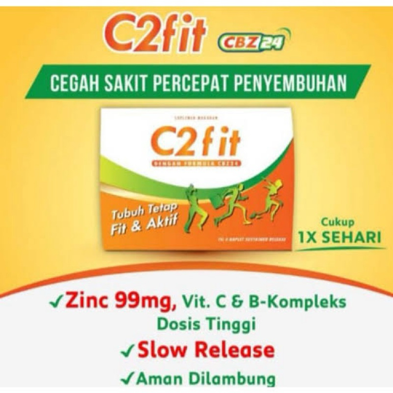 C2 Fit Dengan formula CBZ kombinasi vit.C,vit.B kompleks & zinc 1 box 12 catch cover