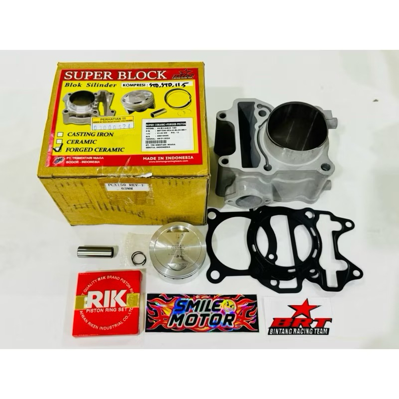BLOK SEHER RACING BORE UP BRT KERAMIK VARIO125/VARIO150/PCX150/ADV150 63MM