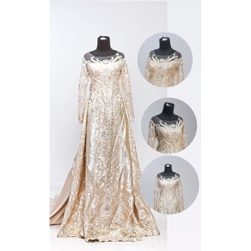 gaun pengantin gold