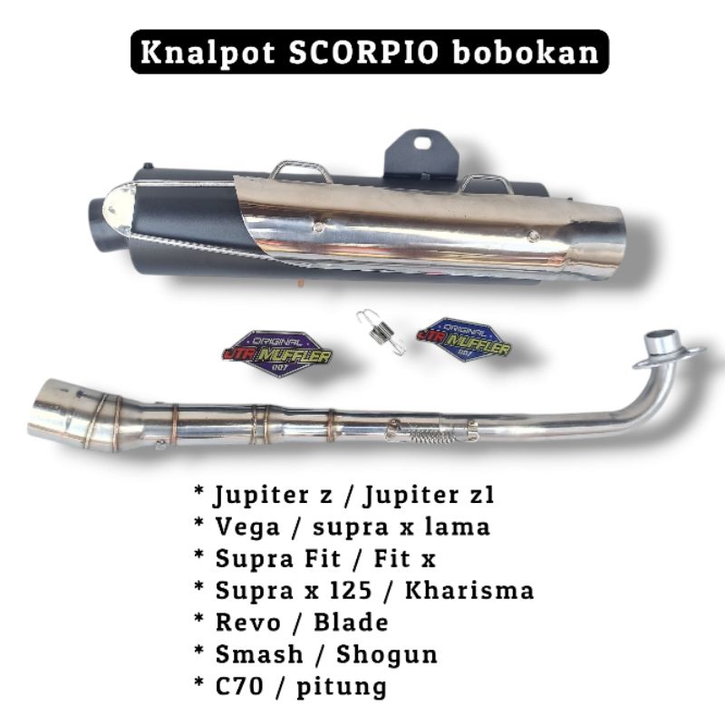 Knalpot scorpio standar bobokan jupiter z jupiter z1 supra x 125 supra fit revo smash blade kharisma