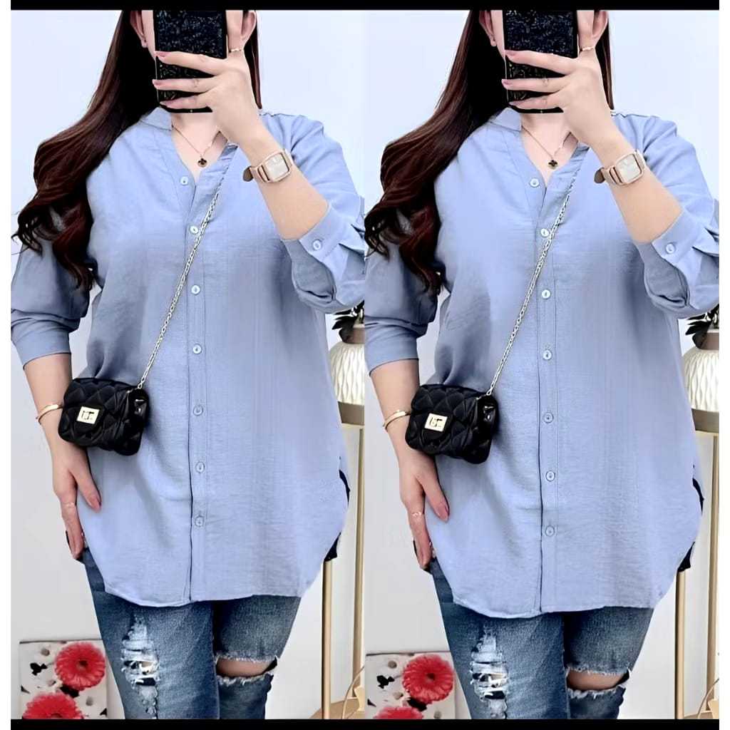 HOT DEALS kemeja wanita kerah sanghai/baju kerja wanita