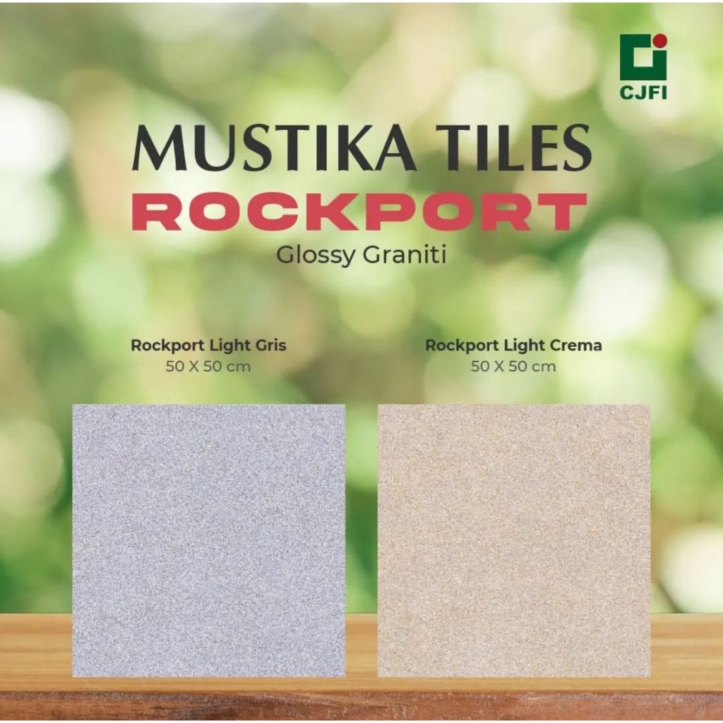 Keramik Lantai 50x50 Mustika Rockport Cream | Keramik Lantai Terrazo Cream | Keramik Murah Palembang
