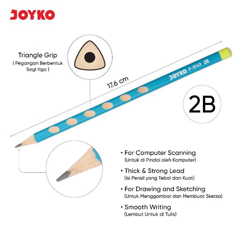 

Ay00! Free Custom 1 Nama Per Box Isi 12 Pc Pensil JOYKO P-8149