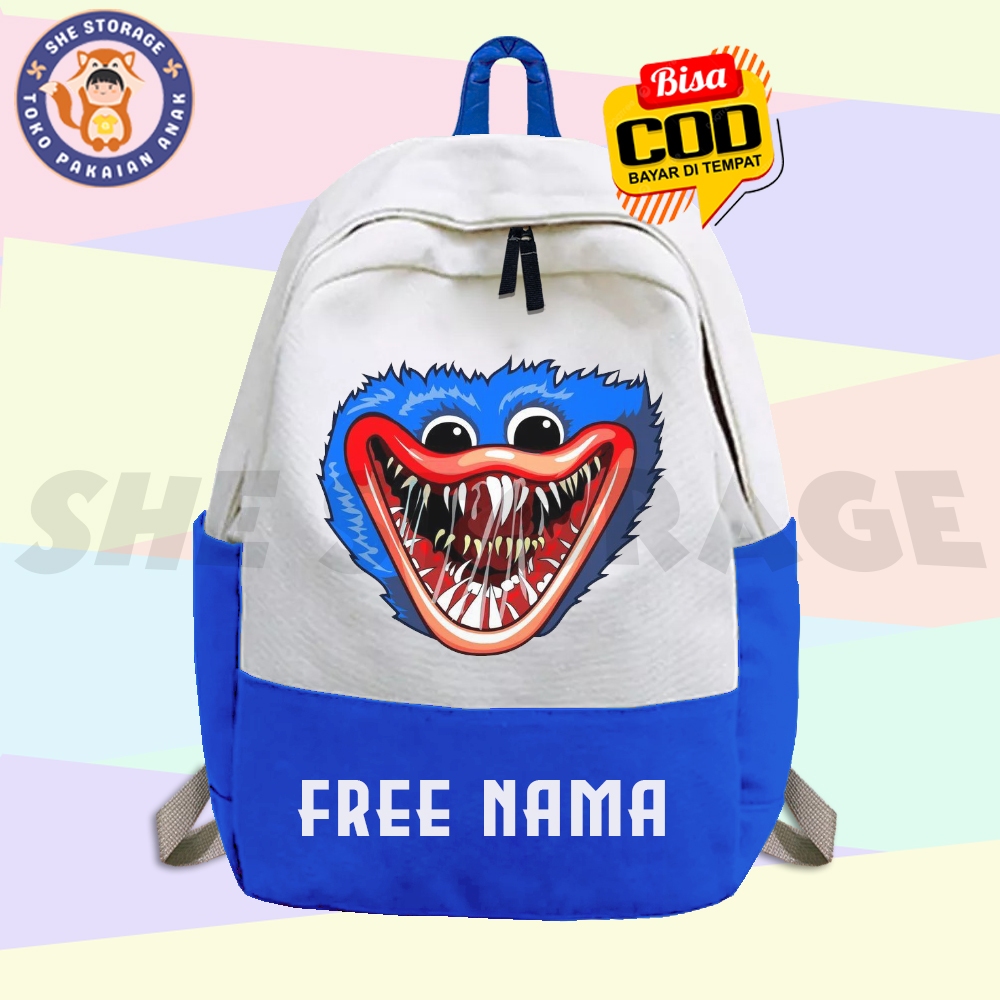 FREE NAMA - TAS RANSEL ANAK TAS SEKOLAH ANAK HUGGY WUGGY