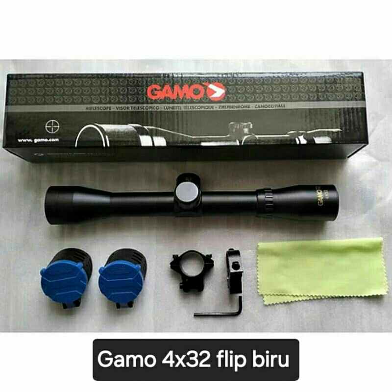 Teleskop Gamo 4×32 flip biru