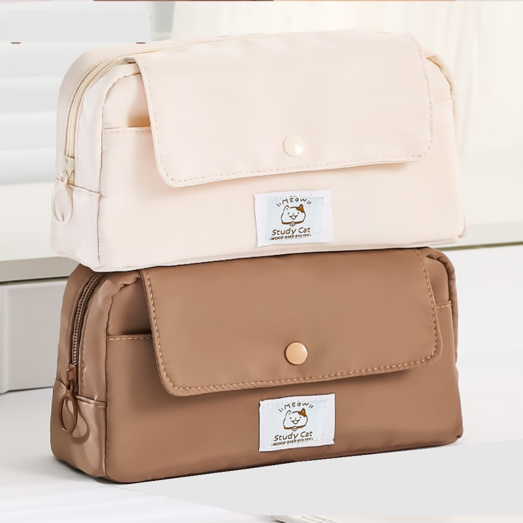 

Tempat Pensil Kapasitas Besar Multifungsi Warna Pastel Bahan Kain Kotak Pensil Resleting Wanita Think Time