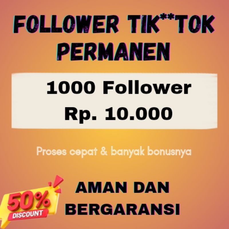 Followers Tik**Tok permanen termurah