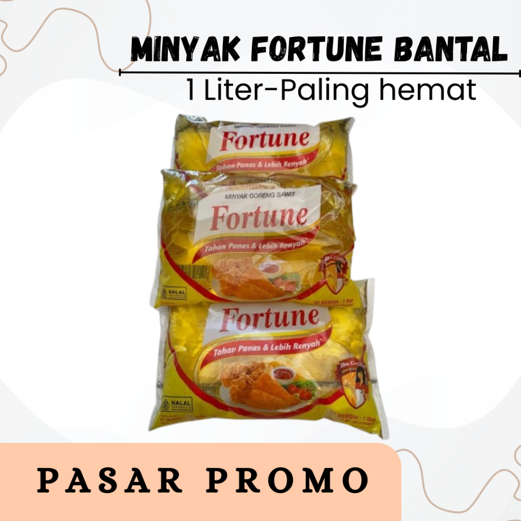 

Fortune Bantal Minyak Goreng Kemasan 1 Liter / Minyak Goreng Fortune Bantal