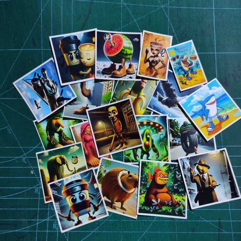 

Sticker Tung Tung Sahur Brainrot meme isi 18pcs ukuran besar