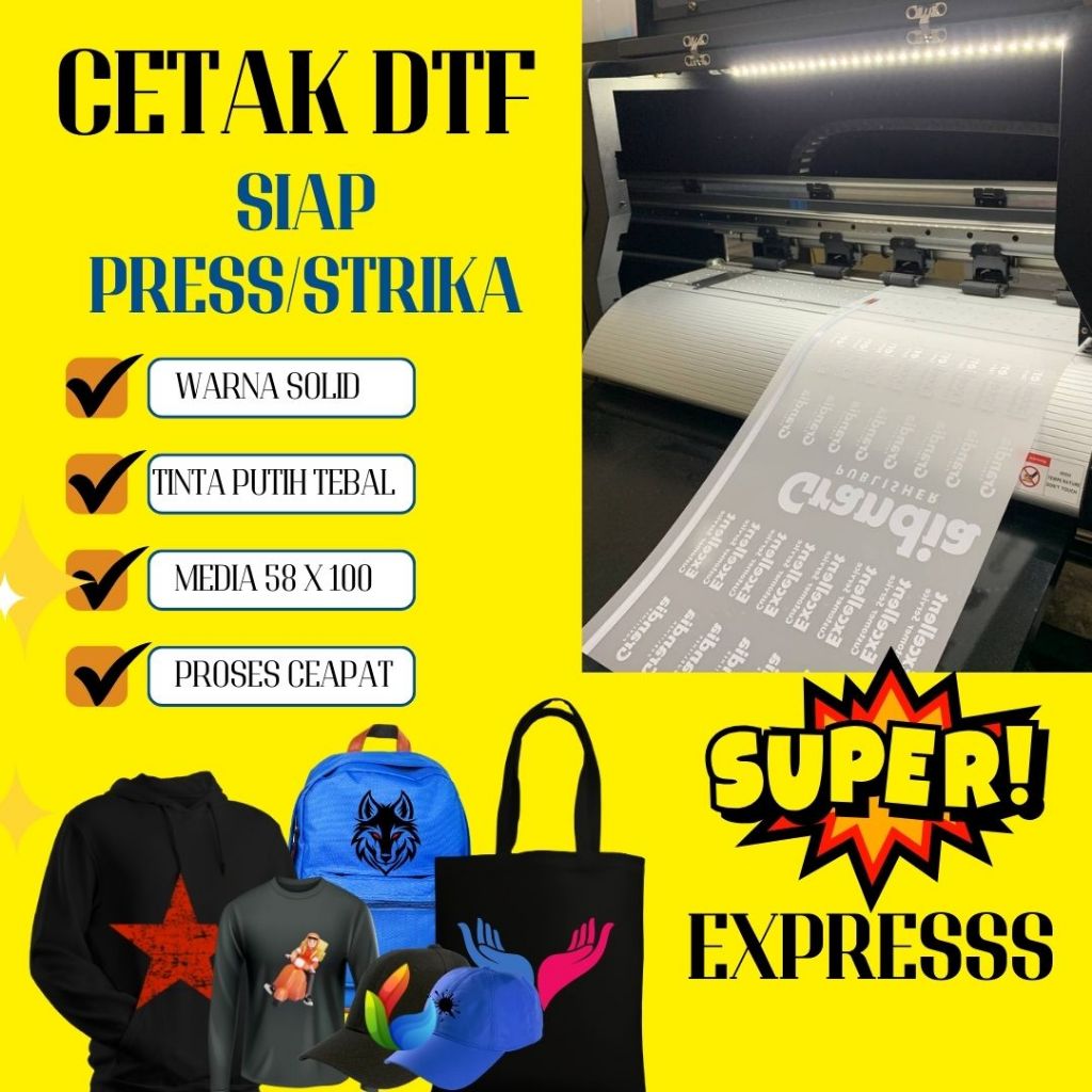 

DTF 1 METER/DTF A3/ CETAK DTF METERAN MURAH/ CTEAKDTF KAOS