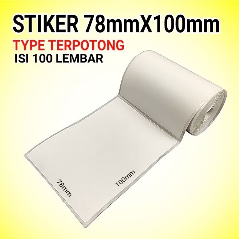 

KERTAS THERMAL LABEL STICKER 78 X 100 MM ISI 100pcs