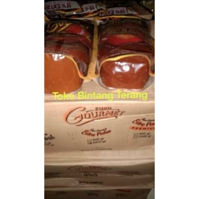 

Saus Sambal Extra Pedas Euro Gourmet 1 kg / Dus Karton 12 pcs x 1000 gr / Saos Gormet Extra Pedas Hot 1 kg per Dus 1Dus