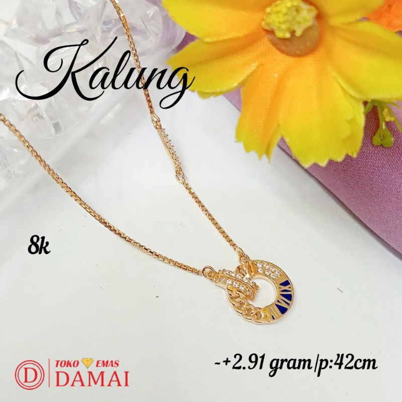 Kalung emas model mata putih lengkap 8k ||-+2.91gram