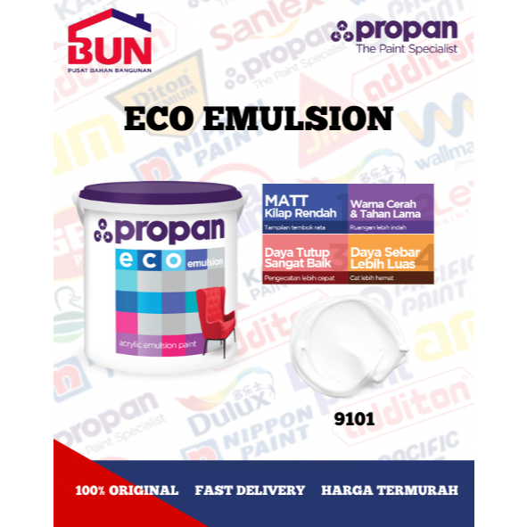 Cat Tembok Dalam/Cat Tembok Interior Propan Eco Emulsion 5Kg 9101 PUTIH TINTING
