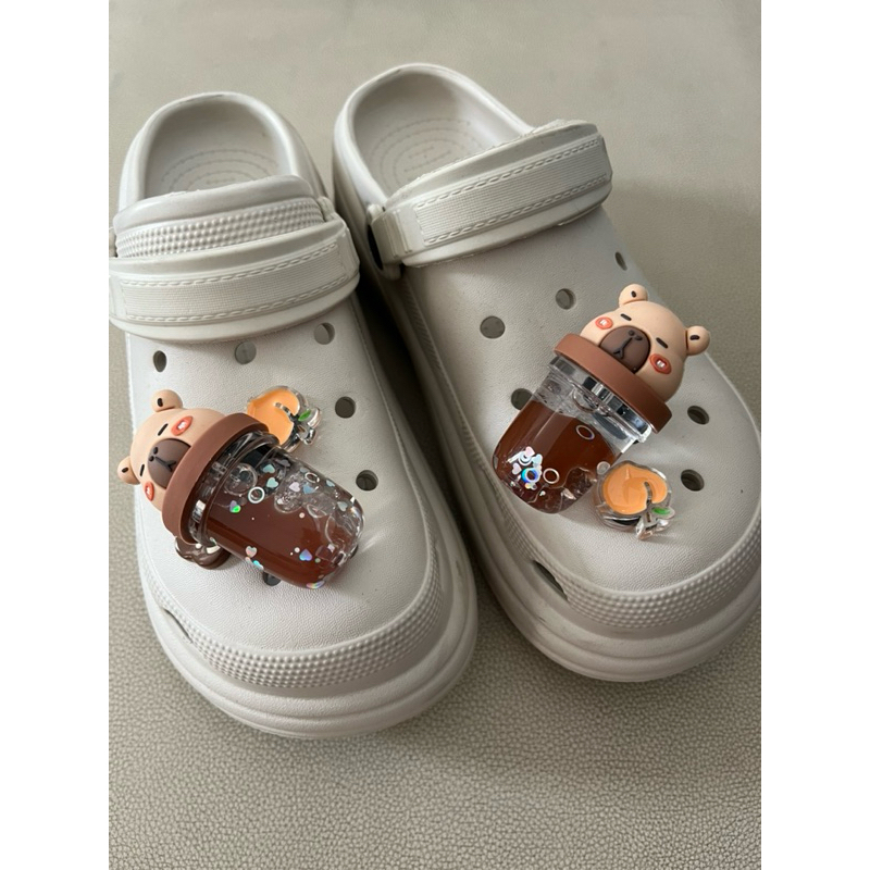 PRELOVED CROCS KW GRATIS JIBITZ / sandal wanita selop crocs kw / sandal crocs heels tinggi wedges